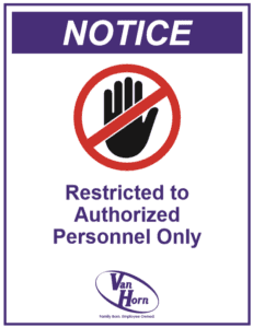 covid response sign for van horn autos