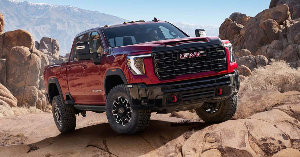 2025 GMC Sierra 2500 HD parked on a rocky terrain