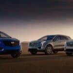 Front exterior view of three Cadillac XT5 models for sale in Waukesha, WI