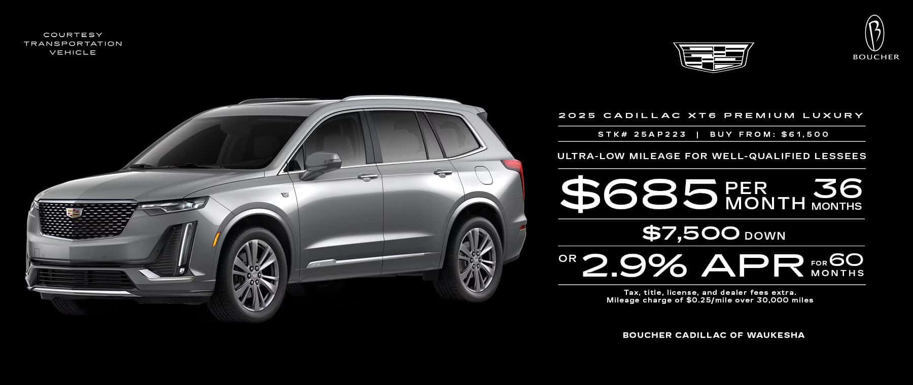 Aug 26 - Lease a new 2025 Cadillac XT6 Premium Luxury in Waukesha, WI