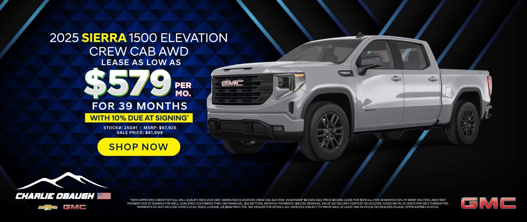 New '25 GMC Sierra 1500 Elevation Crew Cab