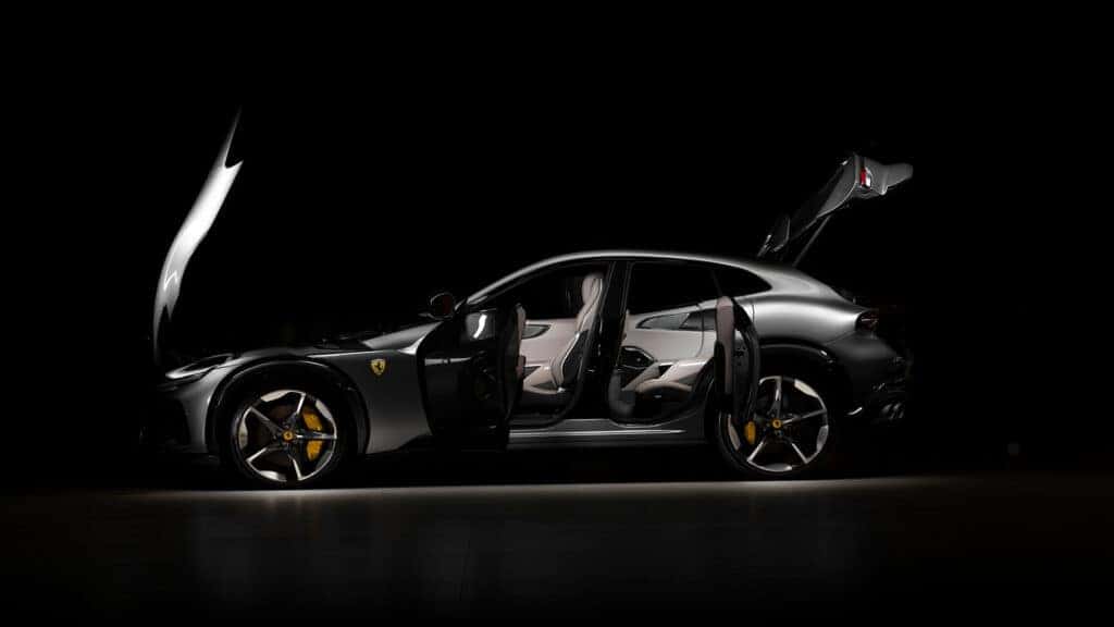 ferrari purosangue driver side view open