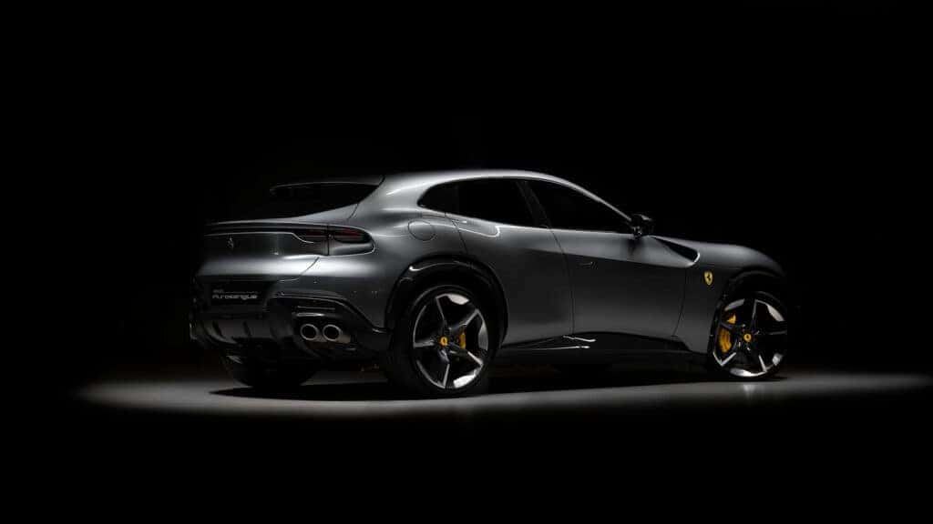 ferrari purosangue rear side view