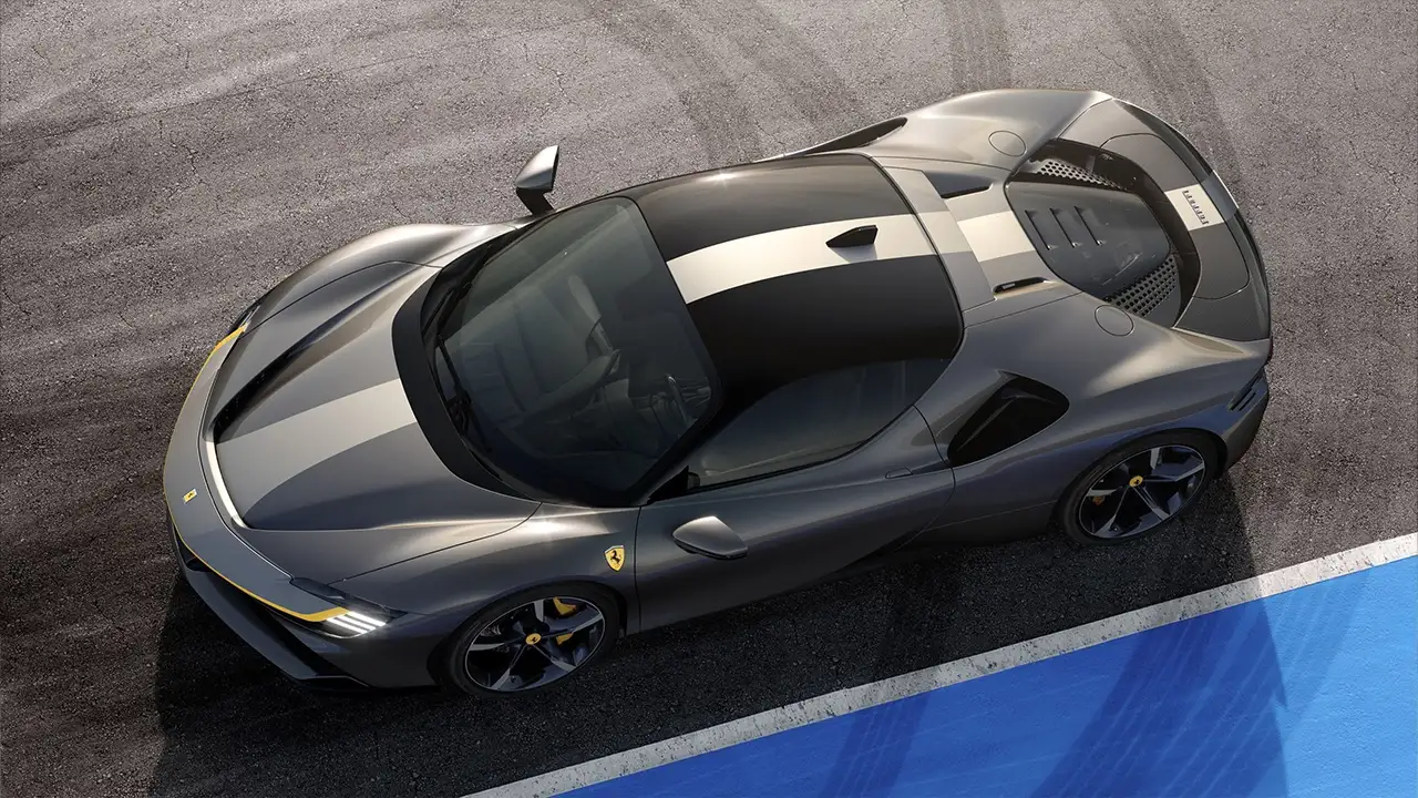 hybrid Ferrari maintenance | aerial grey