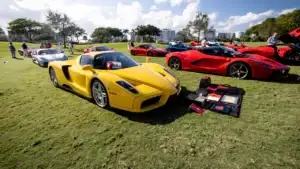 yellow ferrari at cavallino classic 2026