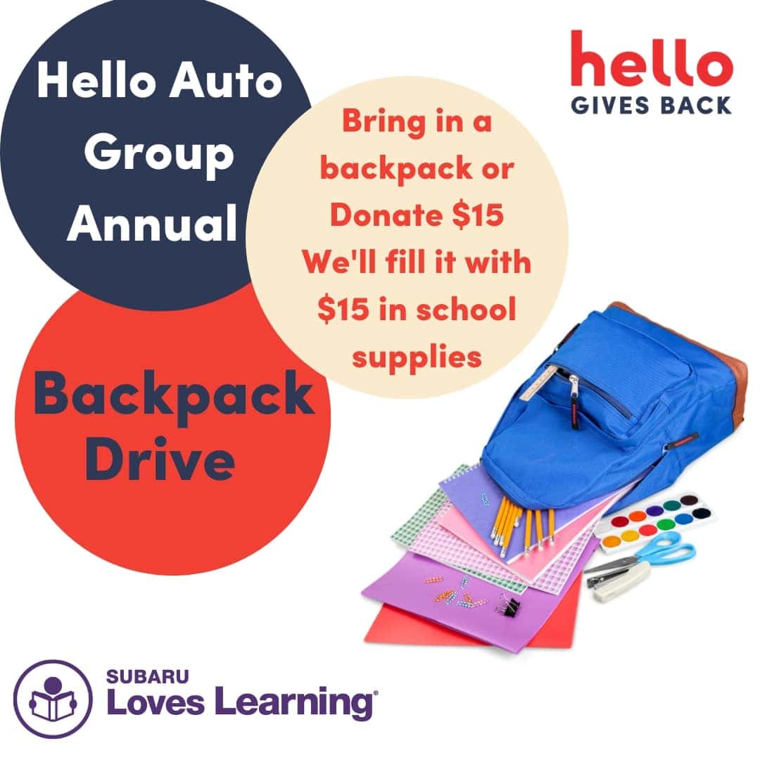 Backpack Drive Hello Auto Group