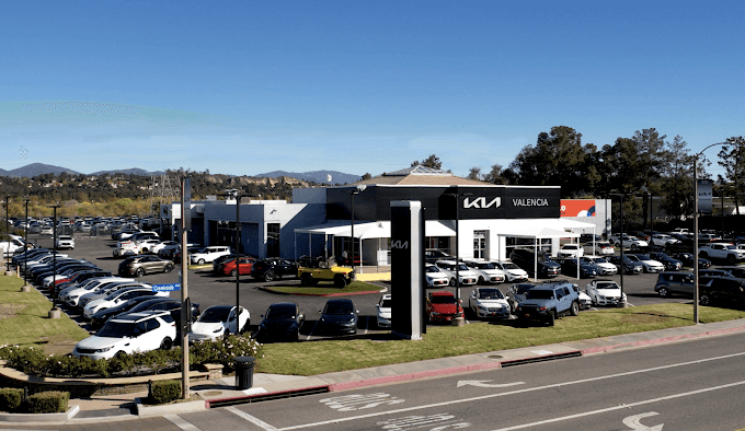 Hello Kia of Valencia exterior view from a drone.