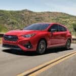 Red Subaru Ascent on Road