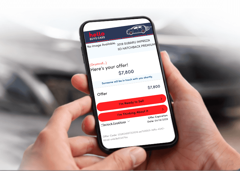 Hello Buys Cars phone offer