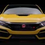 A yellow 2021 Honda Civic Type R Limited is shown from the front.