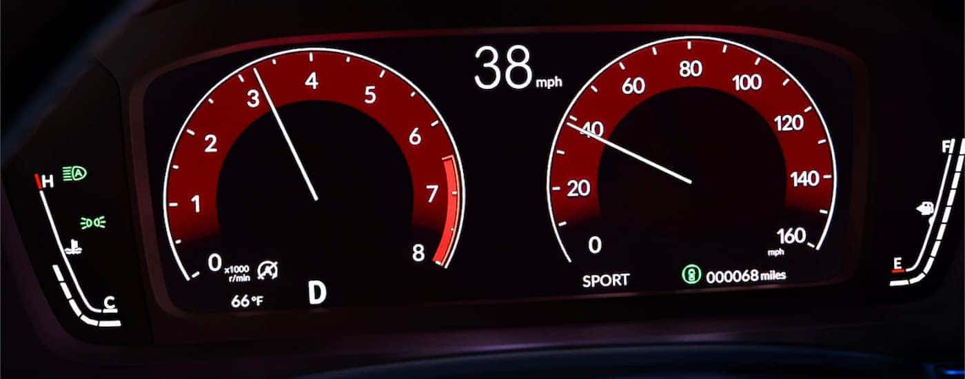 Gauge cluster inside a 2022 Honda Civic Touring