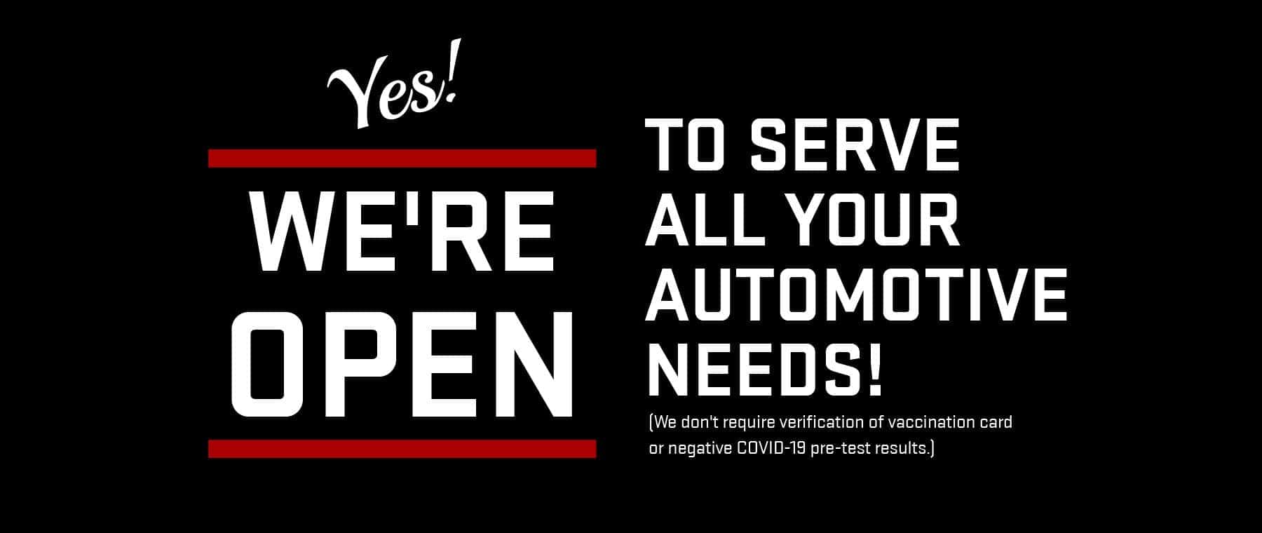 Yes! We're Open