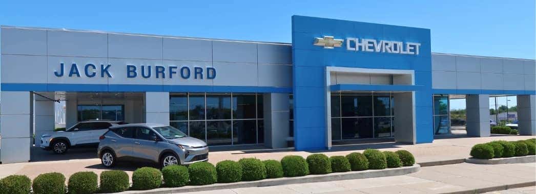 Exterior of Jack Burford Chevrolet car dealership in Richmond