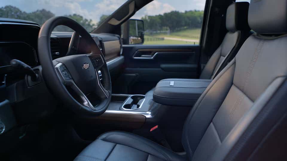 Interior of a Chevy Silverado truck