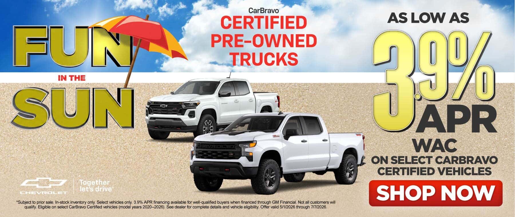 CarBravo Certified Pre-Owned Trucks "As Low As 3.9% APR WAC on Select CarBravo Certified Vehicles"