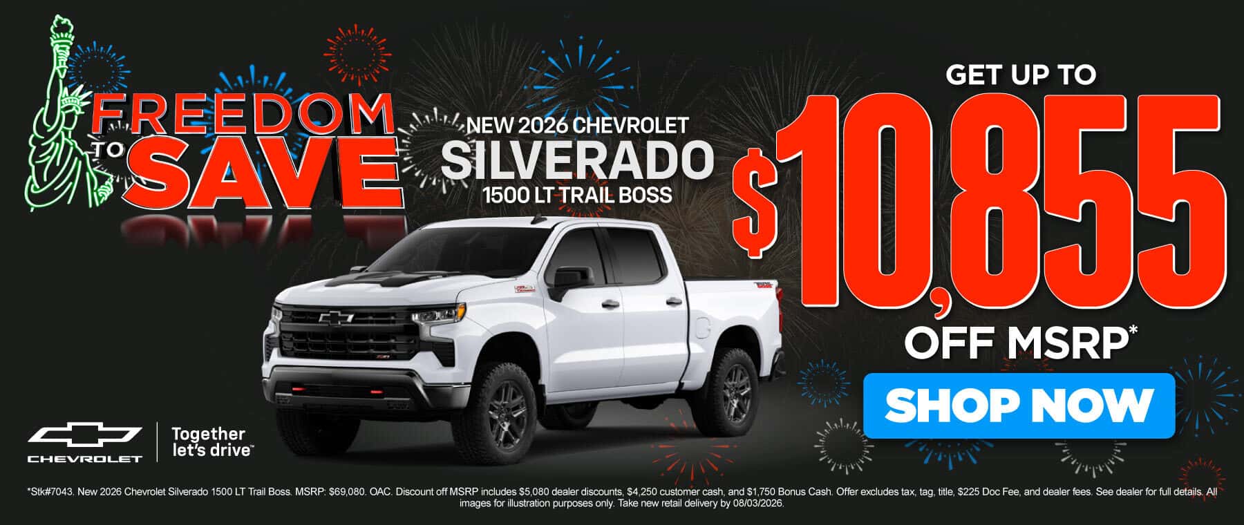 NEW 2026 CHEVROLET SILVERADO 1500 LT TRAIL BOSS GET UP TO $10,855 OFF MSRP*