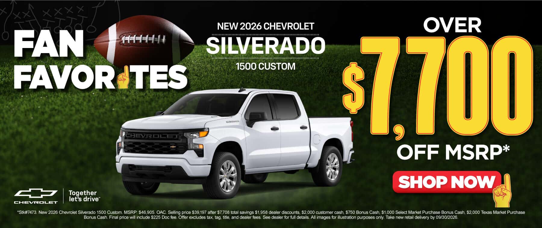 New 2026 Chevrolet Silverado 1500 Custom OVER $7,700 OFF MSRP*