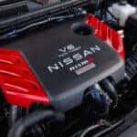 2026 Nissan Armada its a twin turbo engine Engine created by NISMO engineers, finished in charcoal with red accents