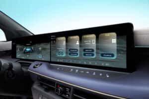2026 Nissan LEAF with dual 14.3-inch screens in SV+ and PLATINUM+ grades.