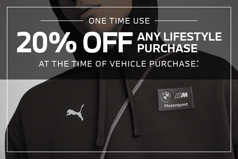 One time use 20% off of any lifestyle purchase at the time of vehicle purchase.