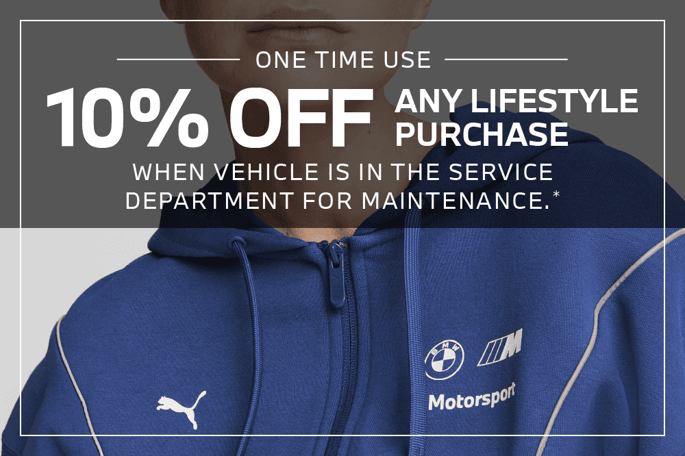 One time use 10% off any lifestyle purchase when vehicle is in the service department for maintenance.