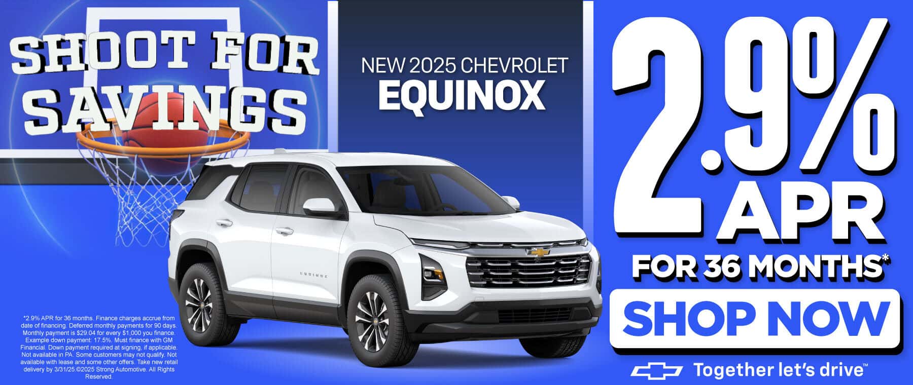 2025 Chevrolet Equinox 2.9% APR for 36 months