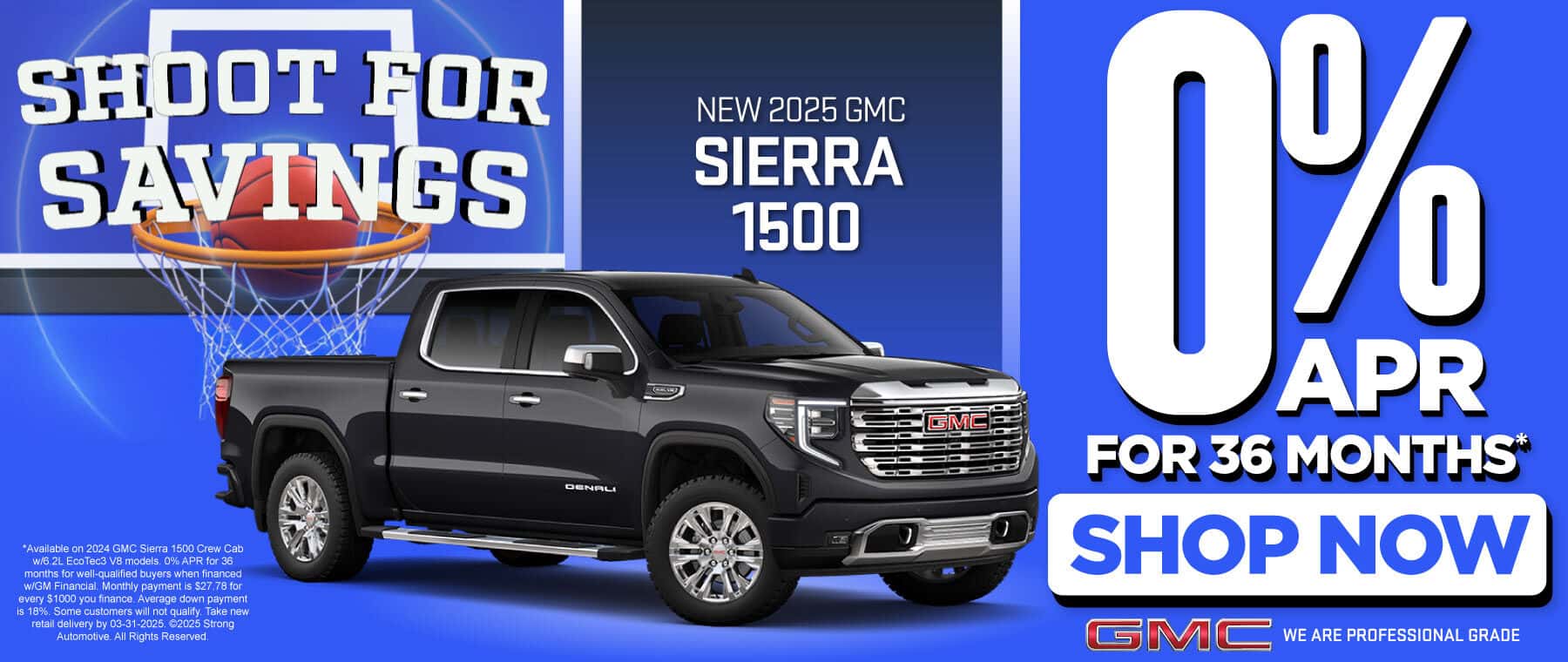 2025 GMC Sierra 1500 0% APR for 36 months