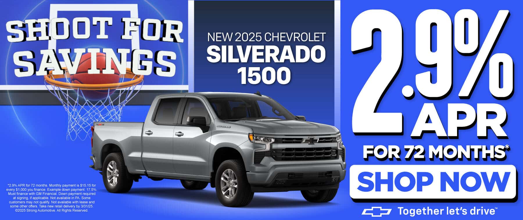 2025 Chevrolet Silverado 1500 2.9% APR for 72 months
