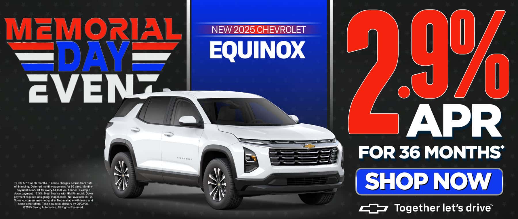 2025 Chevrolet Equinox 2.9% APR for 36 months