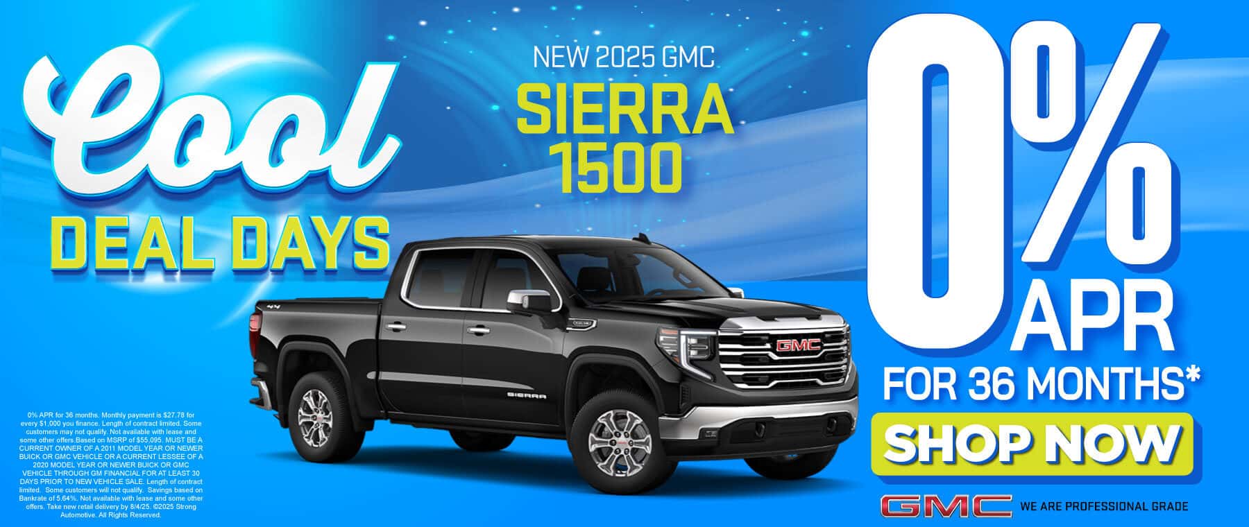 New 2025 GMC Sierra 1500 0% APR for 36 mo