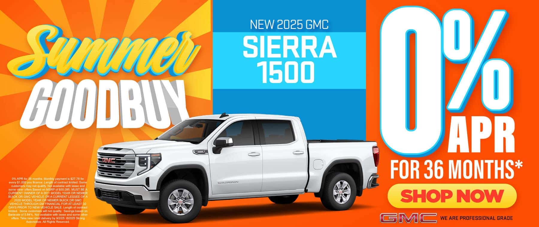 New 2025 GMC Sierra 1500 0% APR for 36 Months*