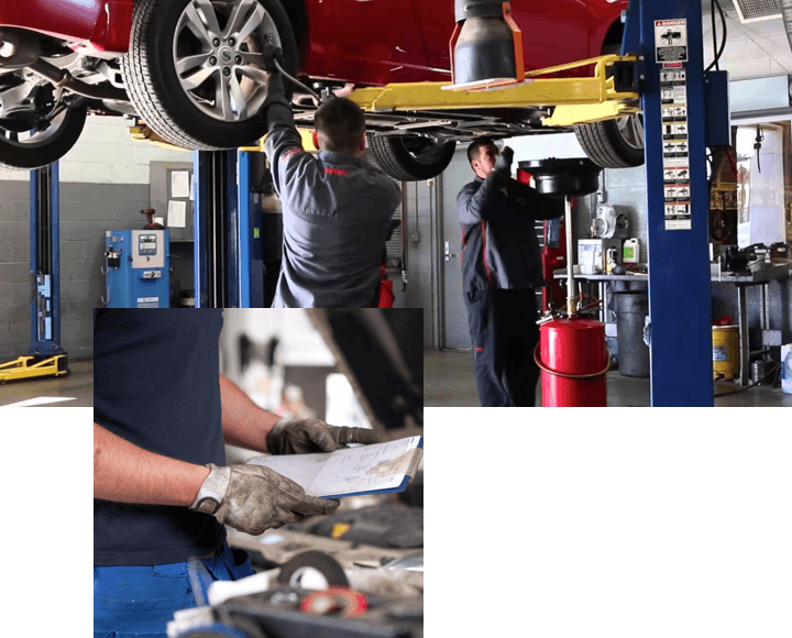 People working on cars