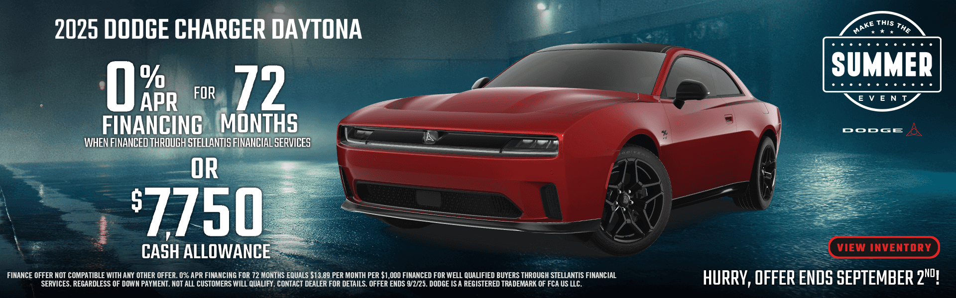 Charger 0% APR or 7750 cash