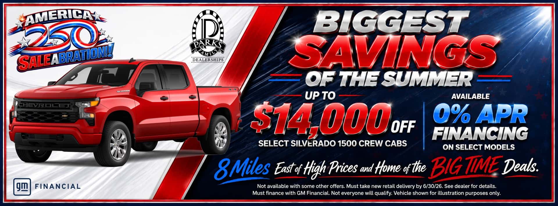 Parks Motors - America 250 - Biggest Savings of The Summer - Silverado 1500 Desk