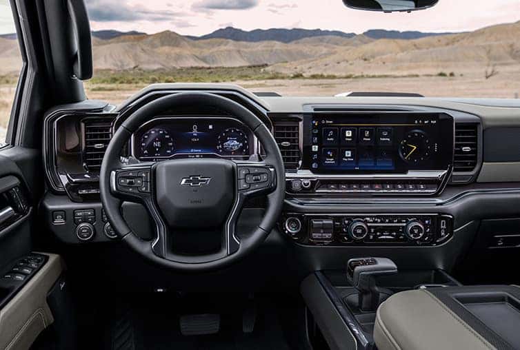 The 2022 Chevrolet Silverado 1500 at Performance Chevrolet | Front Interior of Silverado Featuring Infotainment System