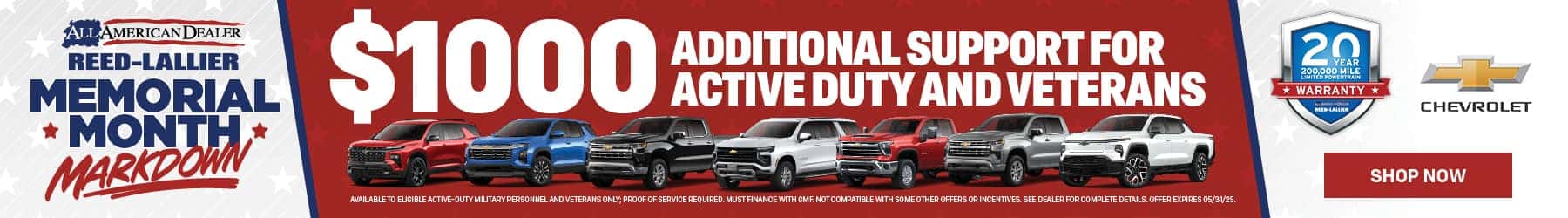 Memorial Month Markdown Offer