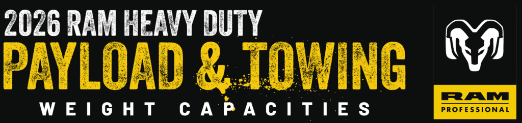 Ram Heavy Duty towing and payload guide banner