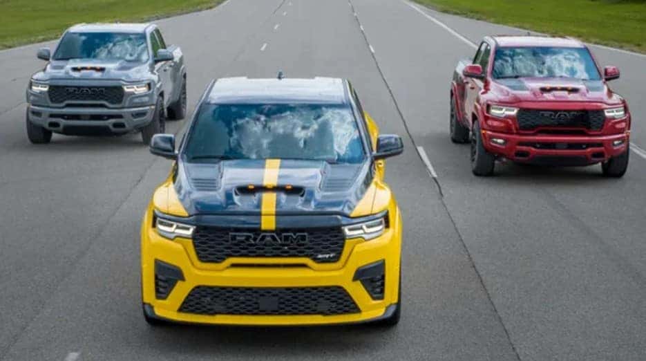 Three Ram Rumble Bee performance trucks