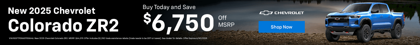 New 2025 Chevrolet Colorado ZR2 Main Offer (Big): Buy Today and Save $8,500!