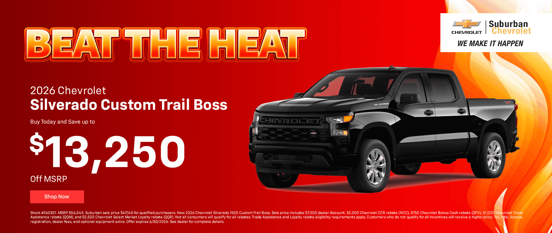 2026 Chevrolet Silverado Custom Trail Boss Buy Today and Save up to $13,250 Off MSRP