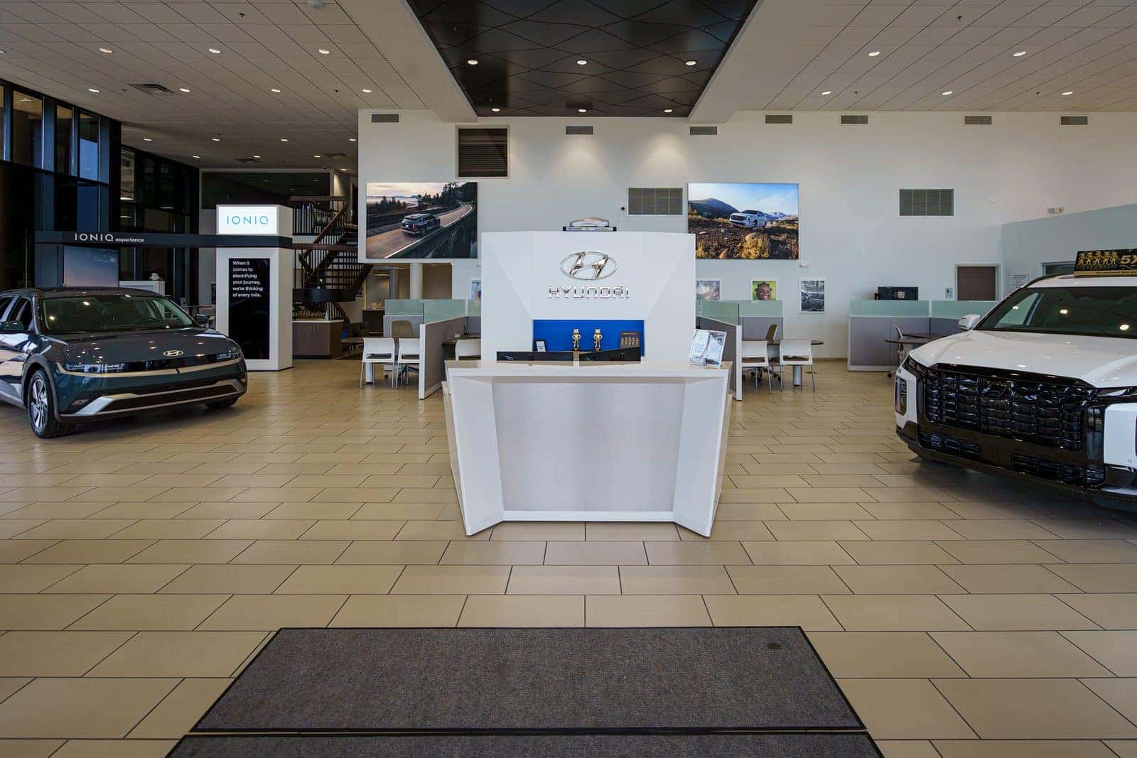 Swope Hyundai showroom in Elizabethtown with new Hyundai vehicles on display