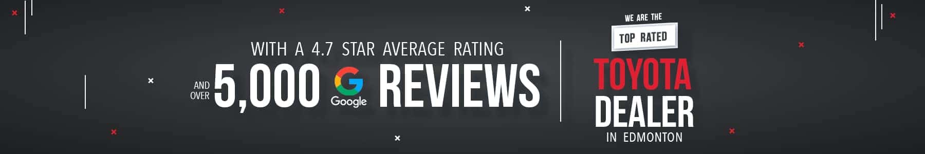 We have over 5000 Google Reviews with an average 4.7 rating