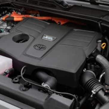 A Toyota Tundra engine bay