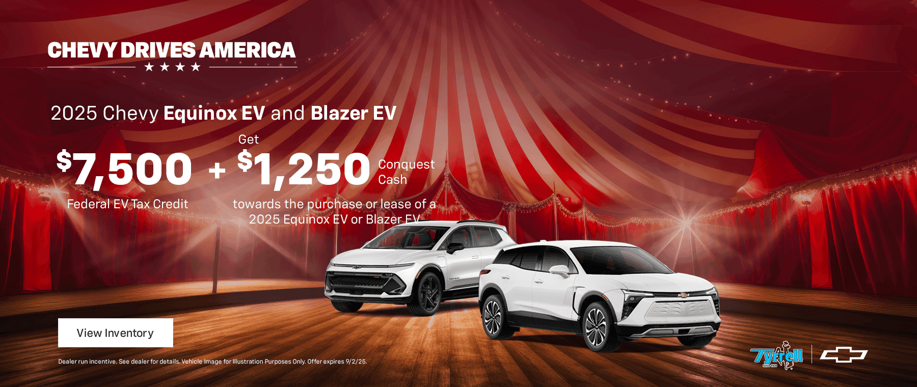 $7,500 Federal EV Tax Credit + 0% APR for 60 months when you finance with GM Financial + $1,250 Costco Executive Member Incentive or $1,000 Non-Executive Member Incentive toward the purchase or lease of an eligible vehicle