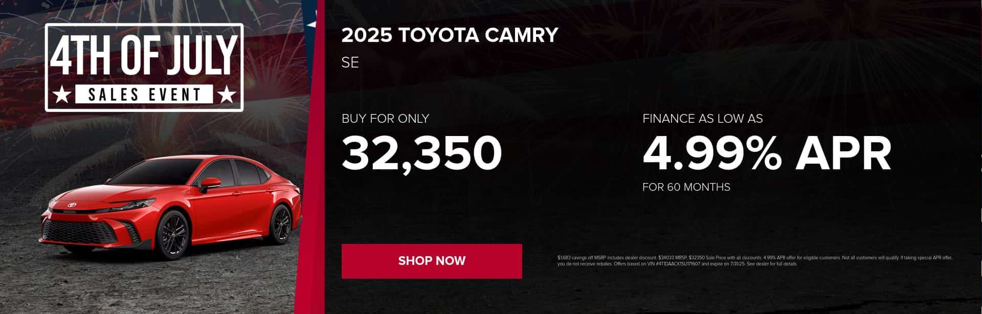 July Toyota Camry Special