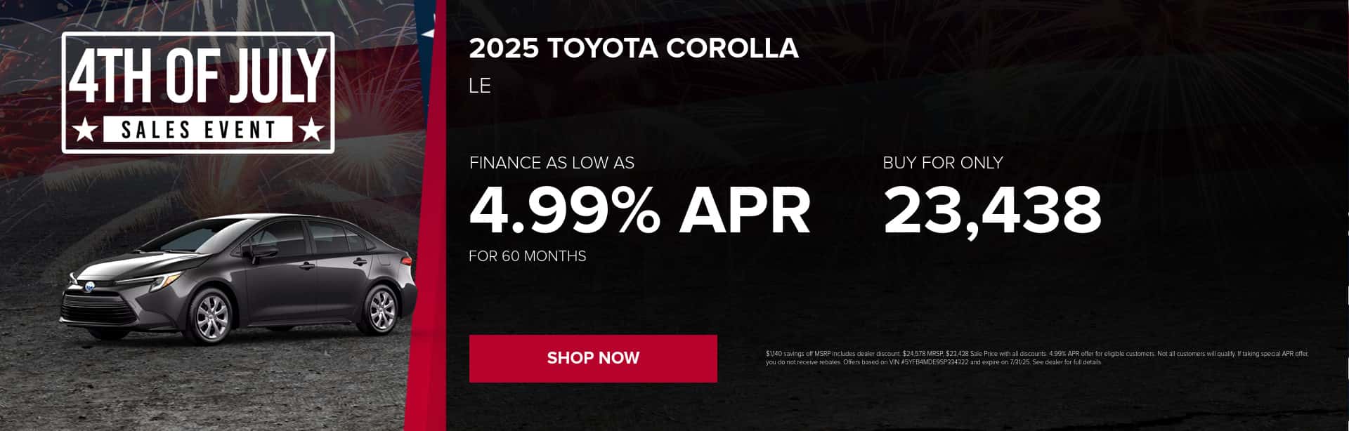 Toyota Corolla July Special