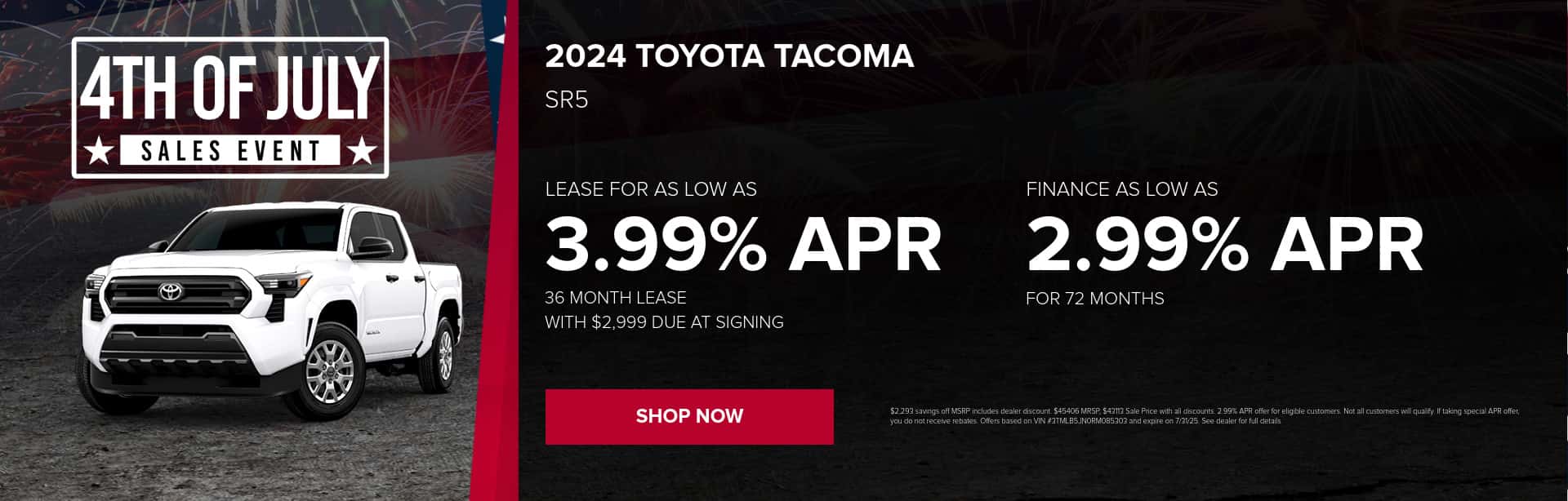 July Toyota Tacoma Special