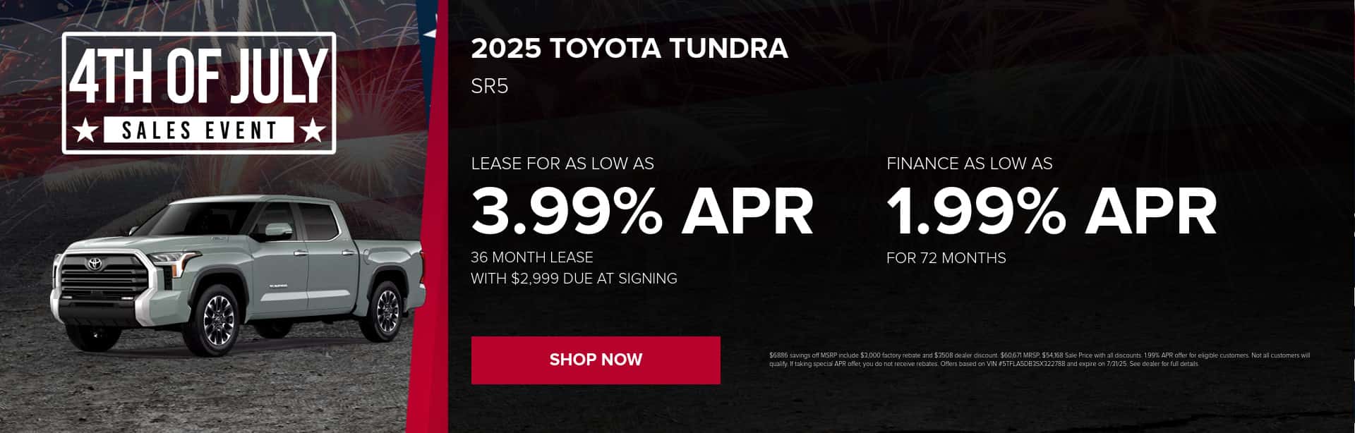 Toyota Tundra July Special