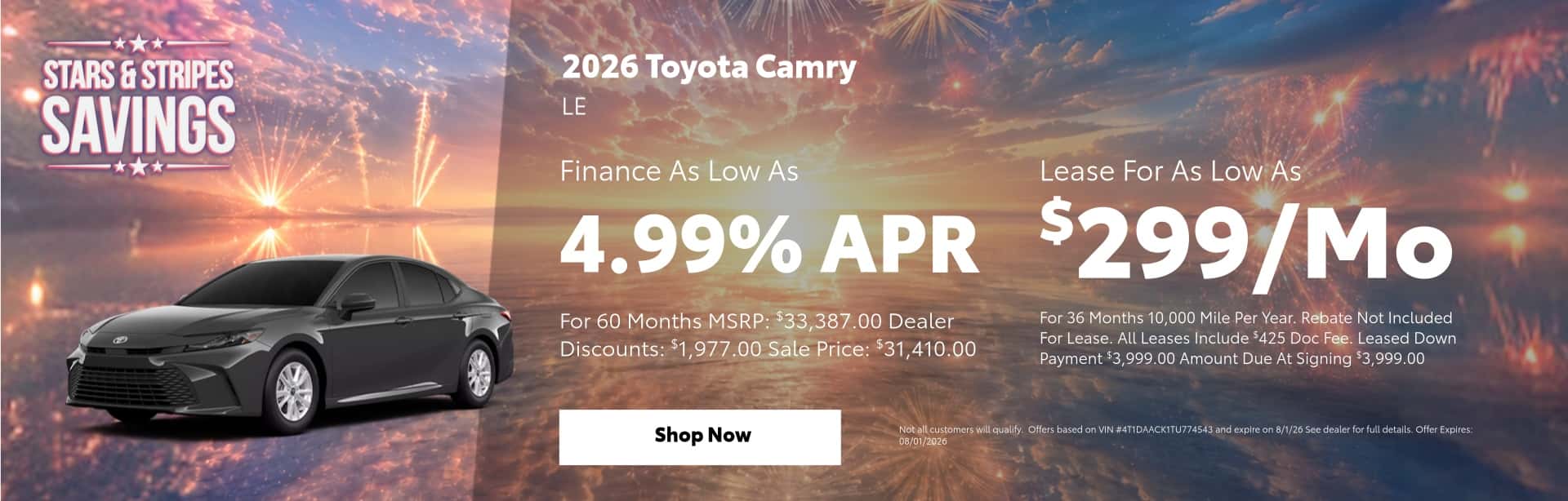 JULY CAMRY SPECIAL OFFER