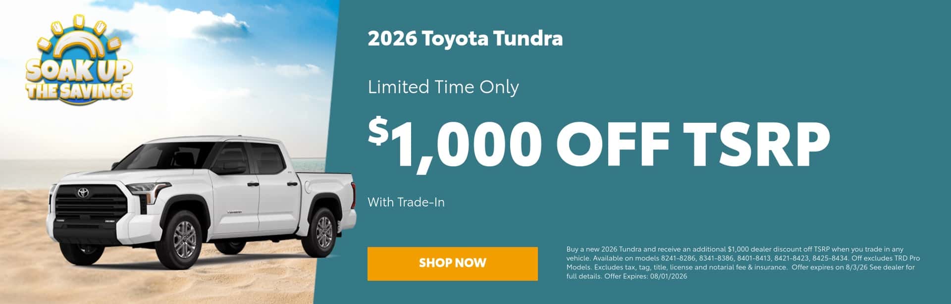 July Tundra Offer